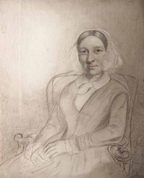 A Woman Wearing a Lace Cap and Seated in an Armchair